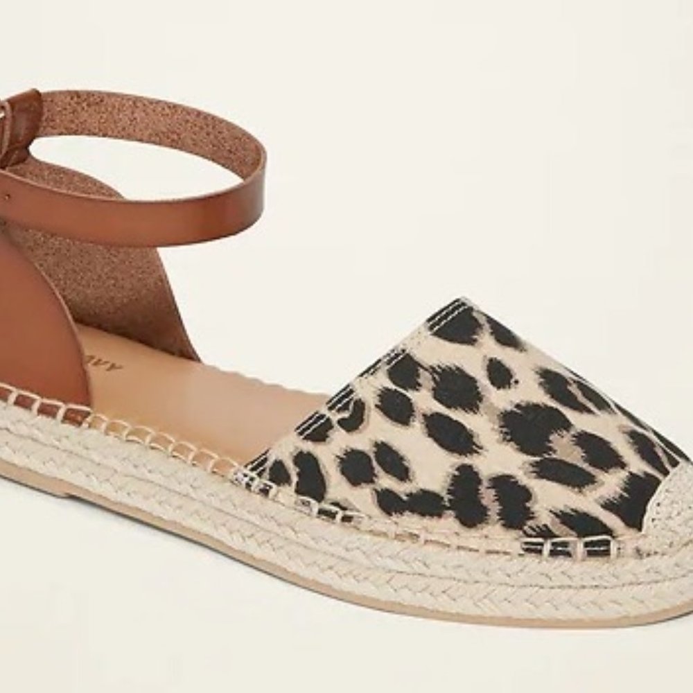 Canvas-Faux Leather Espadrille